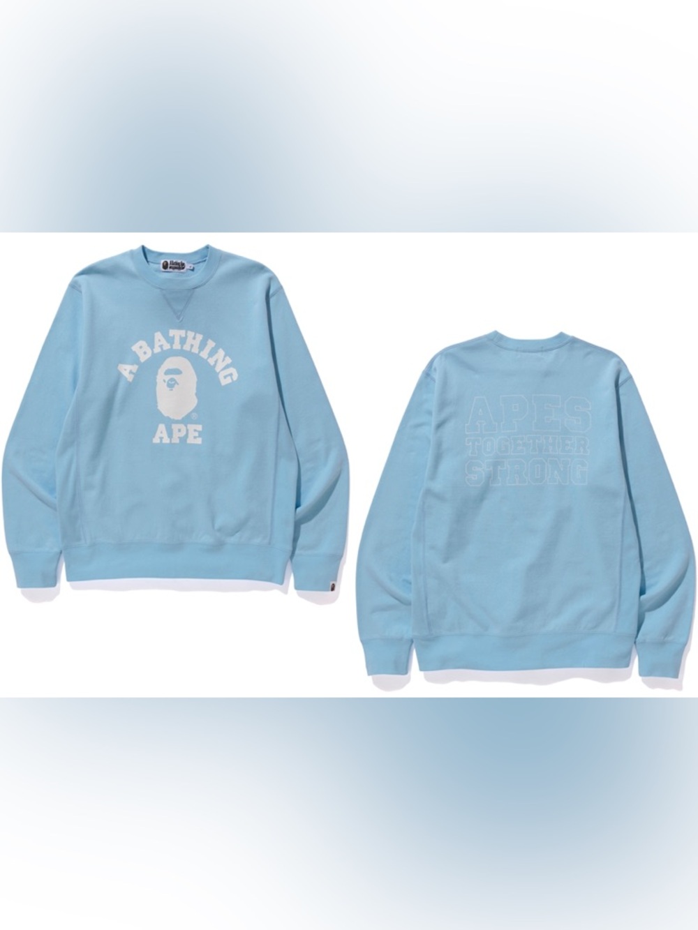Bape Light Blue Crewneck Sweatshirt Size M